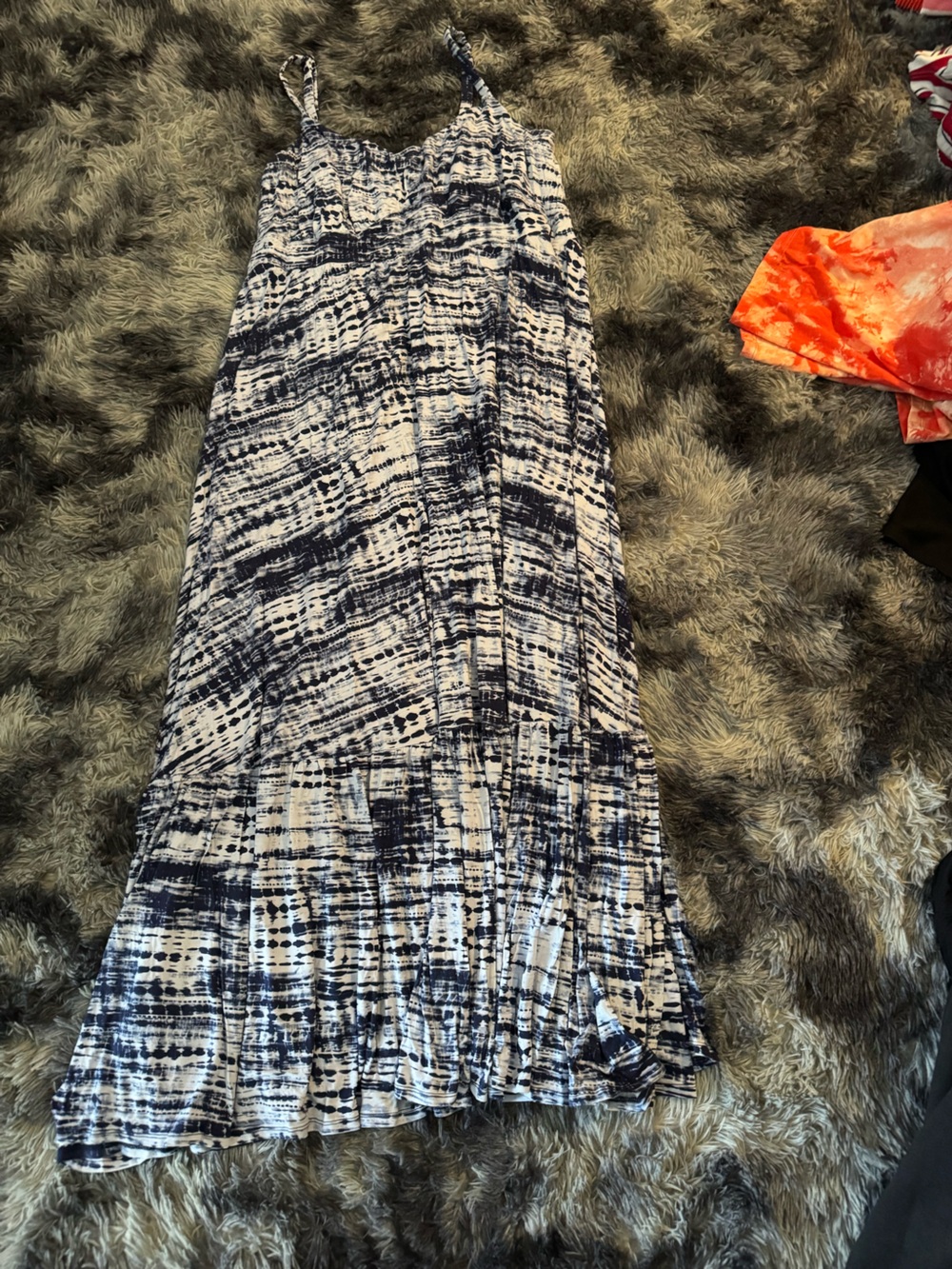 torrid Navy and White Tie-Dye Maxi Dress